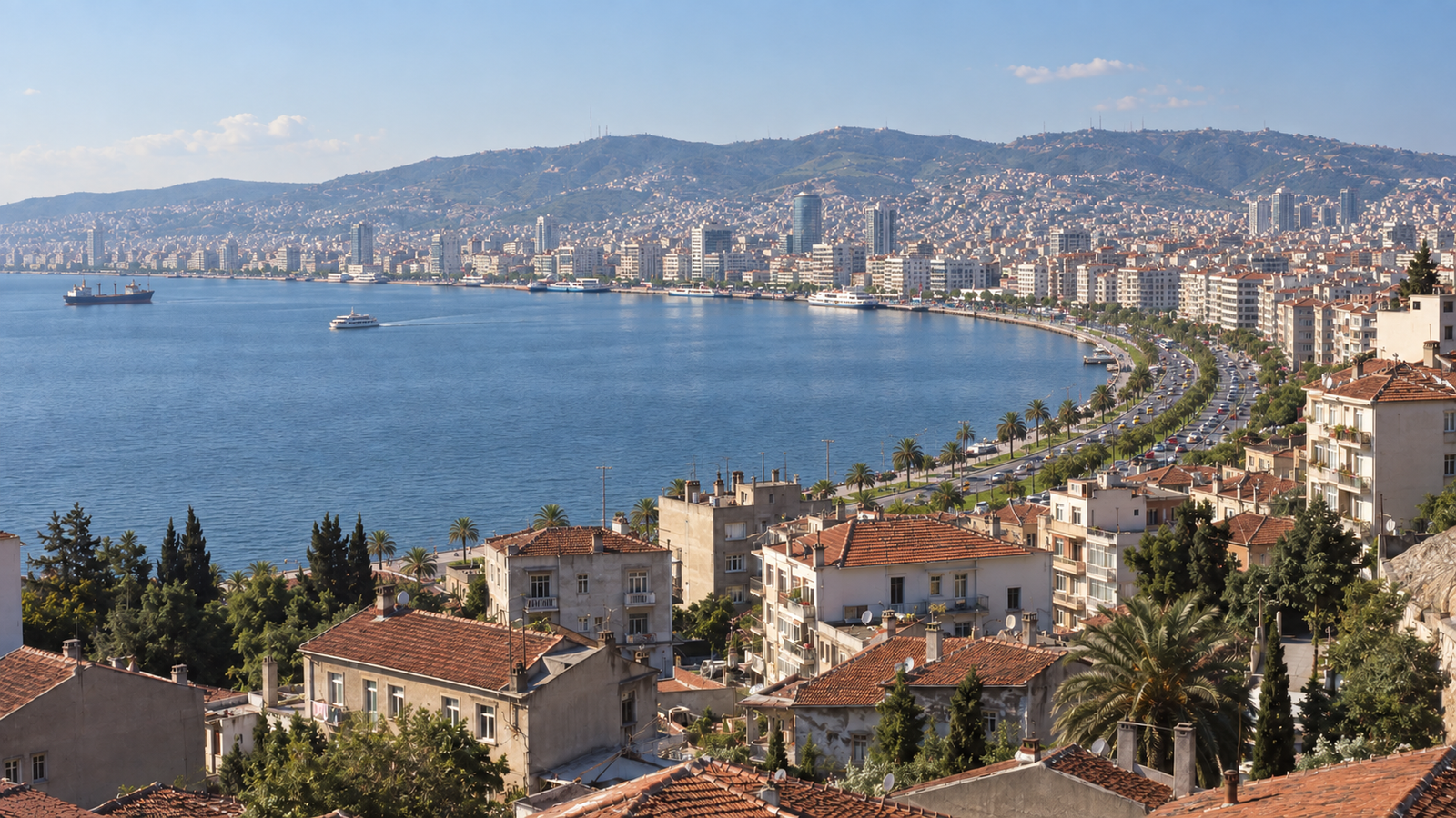 2010'larda aynı açıdan İzmir Körfezi'nin temsili görünümü